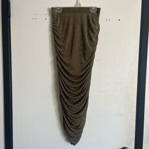 Forever 21 Green Maxi Ruched Pencil Skirt